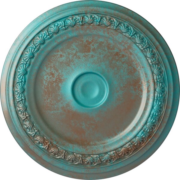 Ekena Millwork Carlsbad Ceiling Medallion (Fits Canopies up to 5 1/2"), 31 1/8"OD x 1 1/2"P, Copper Green Patina CM31CACGS - main